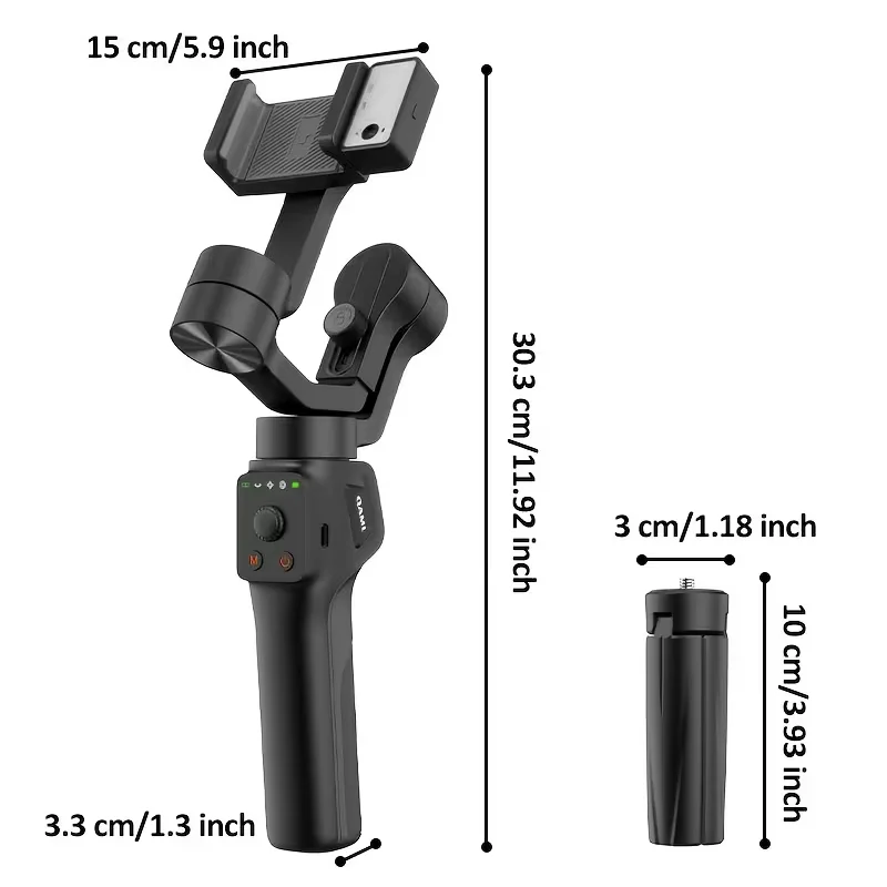 QAML S6 3-Axis Gimbal Gesture Control & Fill Light for Smooth Vlogs, Streams & Selfies. Compact & Durable, Perfect for Creator