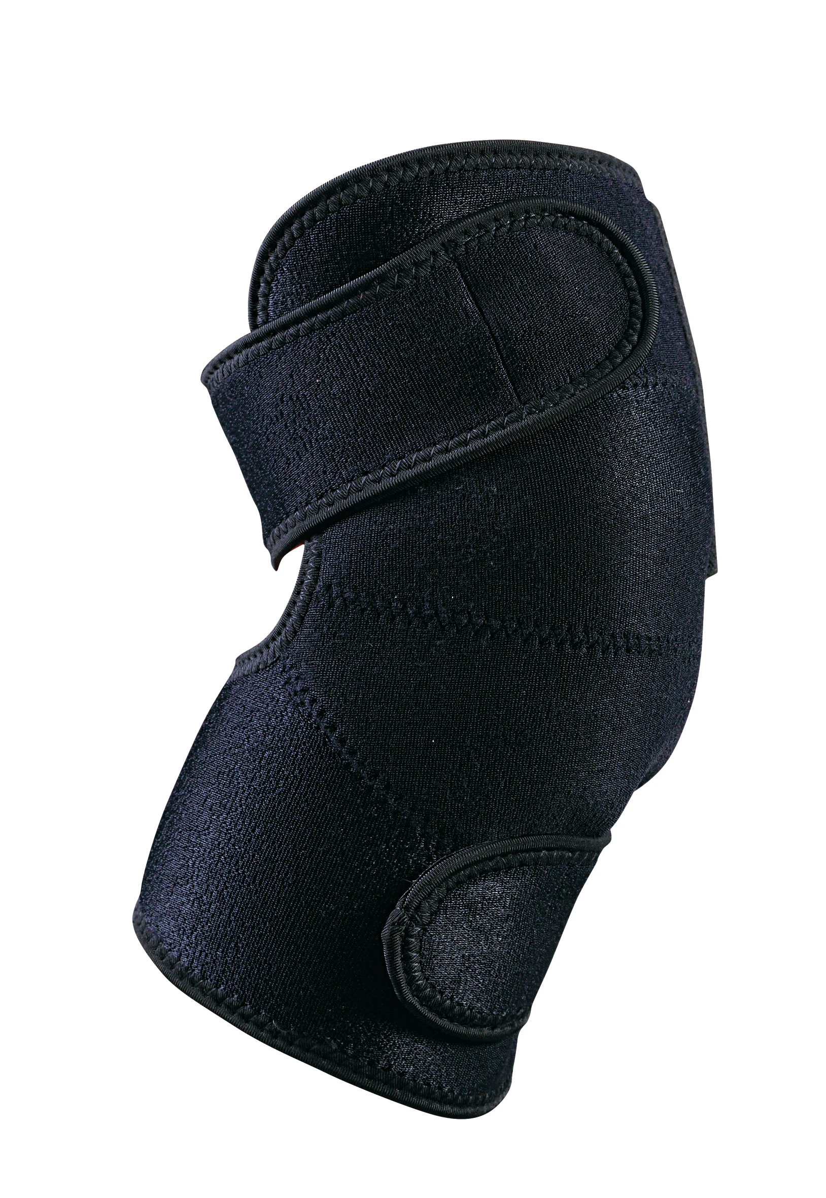 Bandage or heating pad of the brand JOCCA. Massage heating belt. Compression and heat therapy support or wrap for pain relief. Self-heating sports accessory. Hot compress.