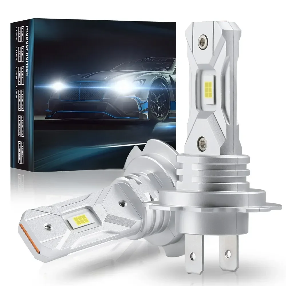 2x żarówka LED H7 1:1 mały rozmiar lampa czołowa bezprzewodowa 18000lm CSP chipy LED H7 żarówka samochodowa LED do reflektorów 6000K białe 12V — zdjęcie 2
