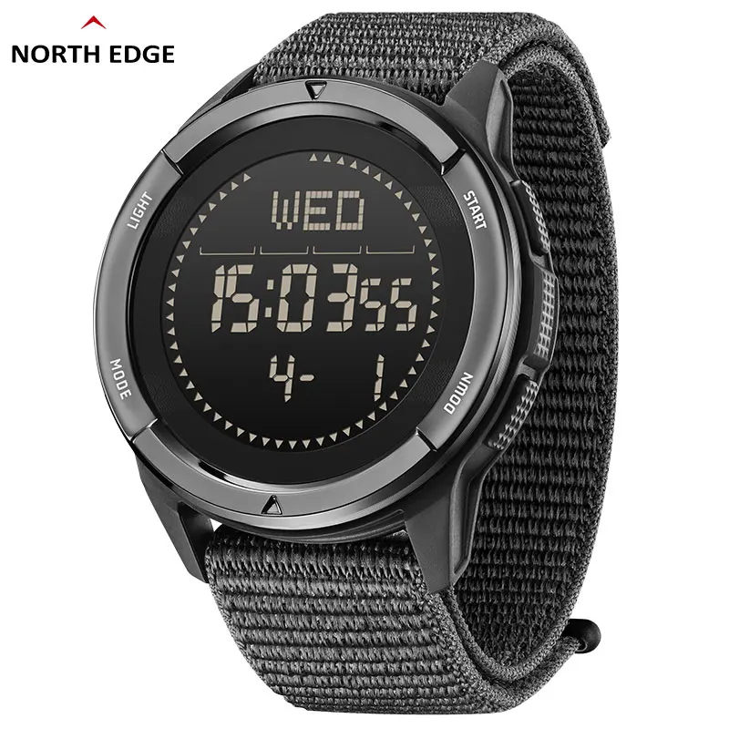 NORTH EDGE ALPS Herren-Armbanduhr aus digitaler Kohlefaser, Shock Militray Sports, superleichter Outdoor-Kompass, wasserdicht, 50 m