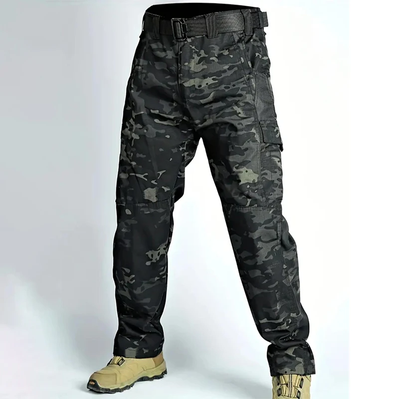 Tactical Cargo Pants for Men Work Overall Outdoor Sports Hiking Pants Duty Wear Resistant Camouflage Pants