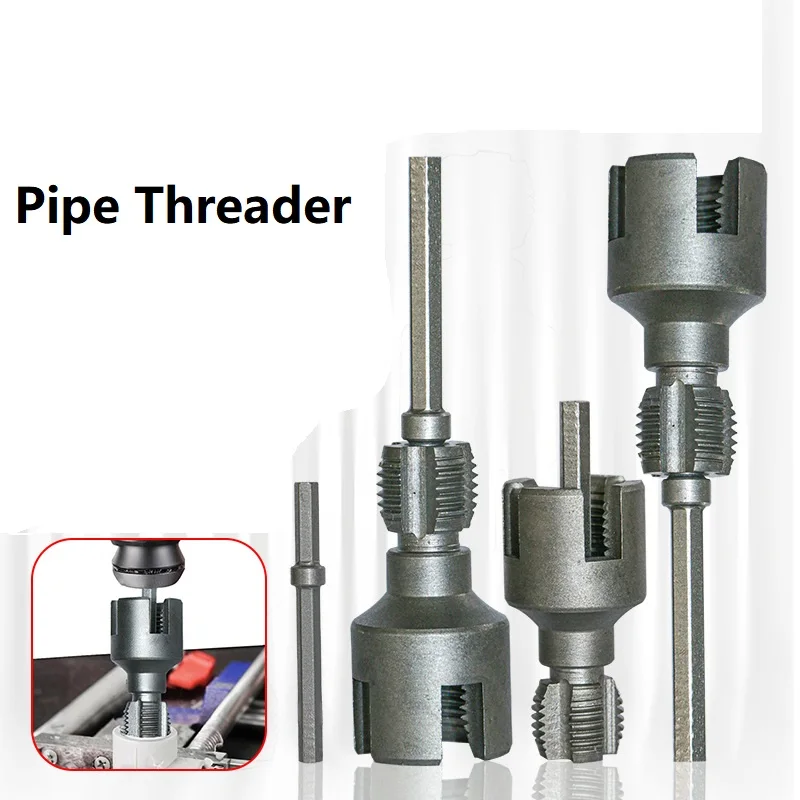 

Pipe Thread Cutting Tool Electric Drill Compatible PVC Pipe Threader Kit Thread Maker Tool Set Electric Drill Pipe Threader Kit