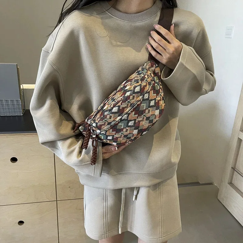 Bohemia Belt Waist Bags for Women Fashion Fanny Pack Female Banana Waist Pack Hip Purse Shoulder Crossbody Chest Bag Pocket — zdjęcie 2