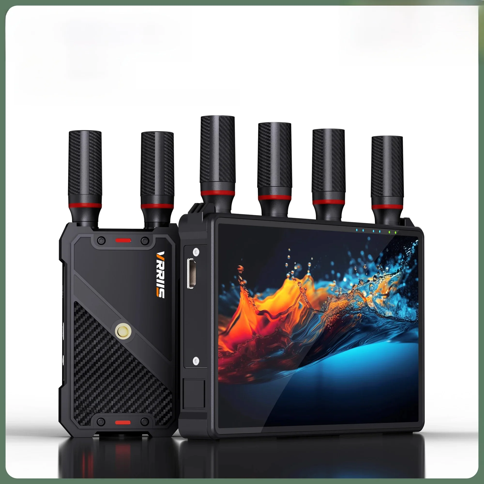 Nowy bezprzewodowy nadajnik i odbiornik HDMI z 7-calowym wyświetlaczem LCD, obsługą portu audio IR i baterią NP-F do monitorowania i transmisji na żywo. — zdjęcie produktu 7