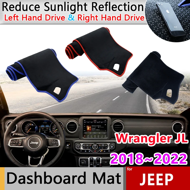 

Car Dashboard Guard Cover Board Mat Carpet Pad for Jeep Wrangler JL 2018~2022 2019 2020 2021 Sunshade Anti-dirty Rug Accessories