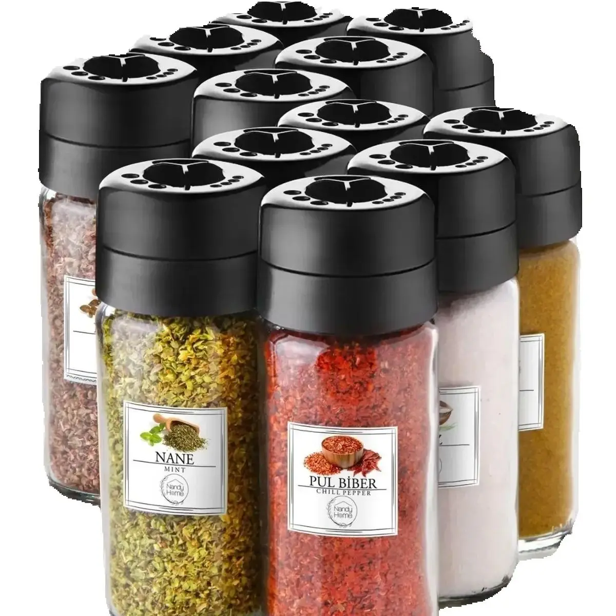 

Star Spice Jar Set with Rotating Lid, Three Tiers, 12 Pieces 245 CC, useful gift item