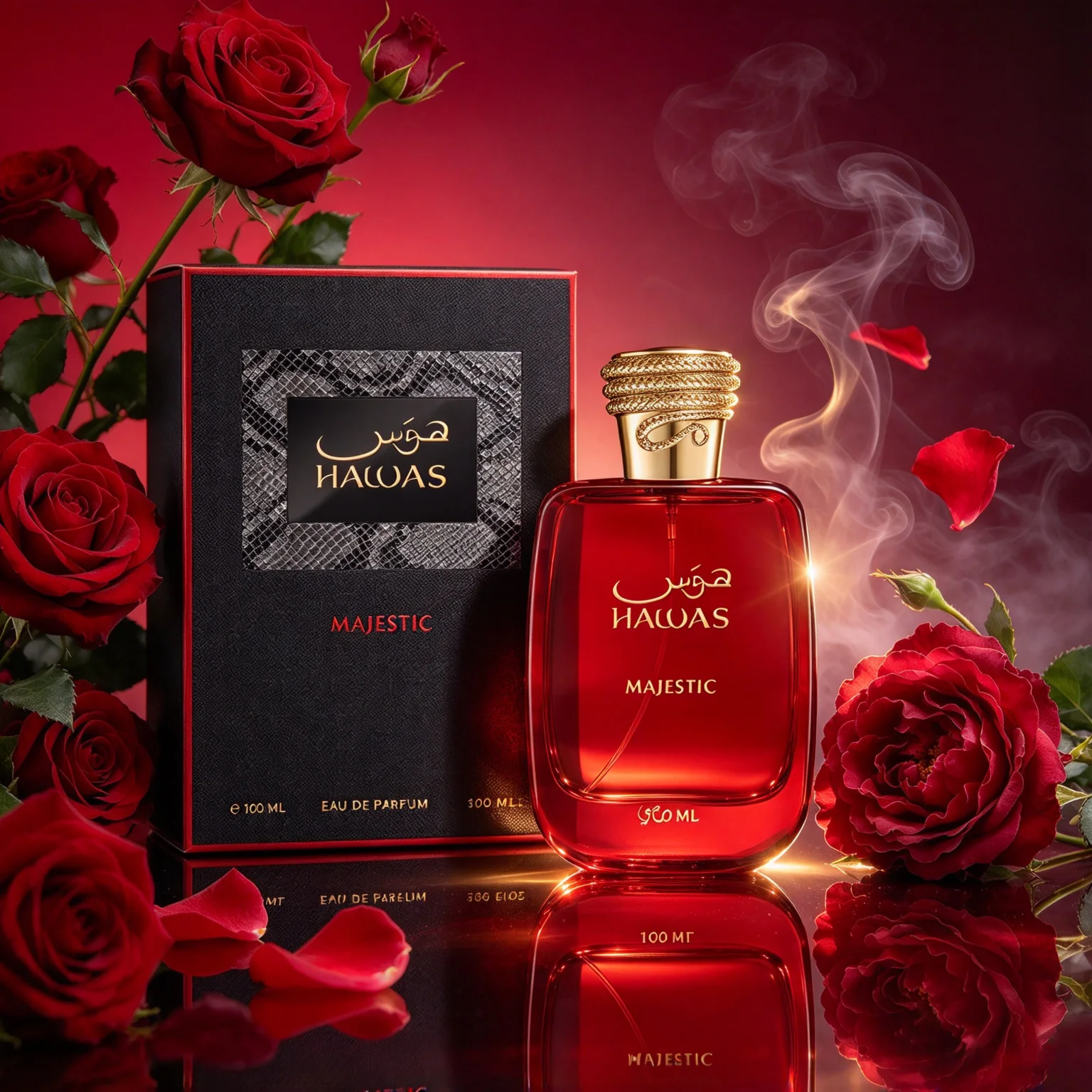Rasasi Hawas Majestic Eau de Parfum Spray for Unisex – Royal Oriental Woody & Warm Amber Scent, Powerful Long‑Lasting Sillage, Perfect Eid & Anniversary Gift, 100 ml / 3.4 fl oz