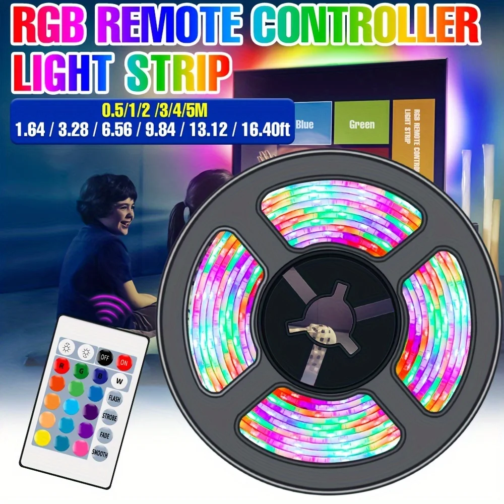 5050 RGB LED 스트립 조명, USB 블루투스, 44K, 와이파이 앱, 5V LED 조명, 유연한 리본, RGB TV 백라이트, 다이오드 테이프, 1-30m