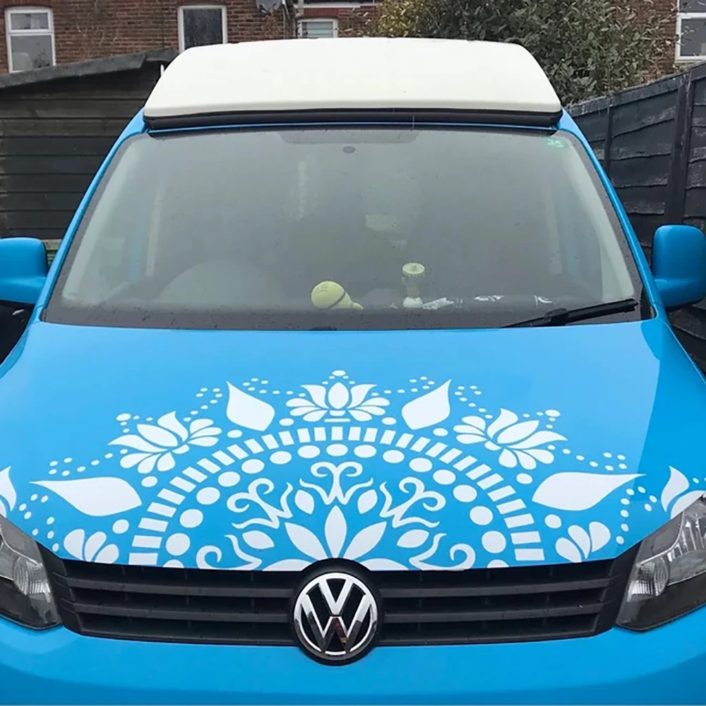 Mandala Car Decal Vinyl Stickers Windows Hood Decals Lotus Flower Decorative Ornament Vinyl Accessories Waterproof Parts view 6