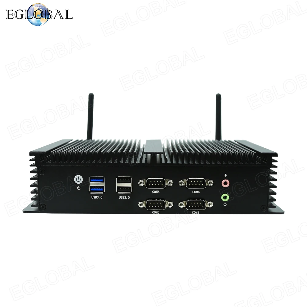 Eglobal przemysłowa bez wentylatora Mini PC Computor Core i5 i7-4578u 2xIntel i211 2.5G sieci lan 6COM VGA HDMI cienki klient małe komputerów stacjonarnych