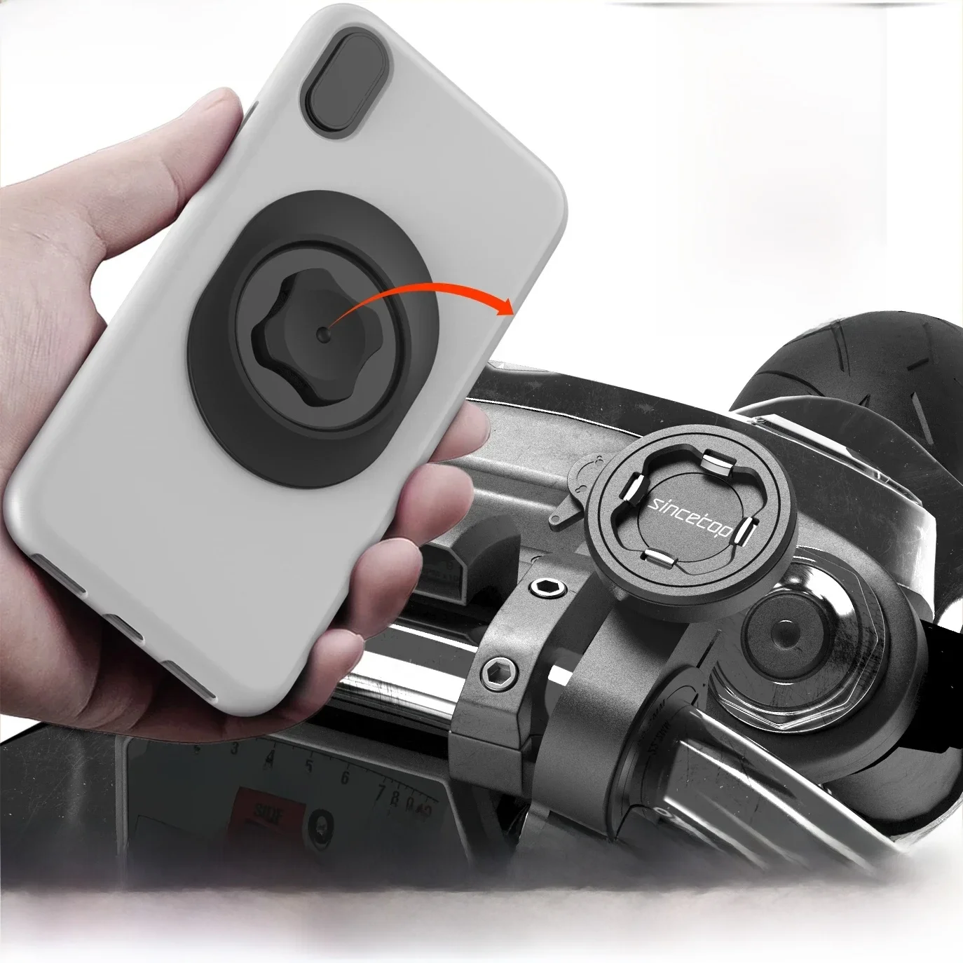 AliExpress UK sincetop Universal Motorcycle Bike Mobile Phone Holder Bicycle Moto Aluminum Quick Mount Stand Mountain Bike Handlebar Bracket upgrade