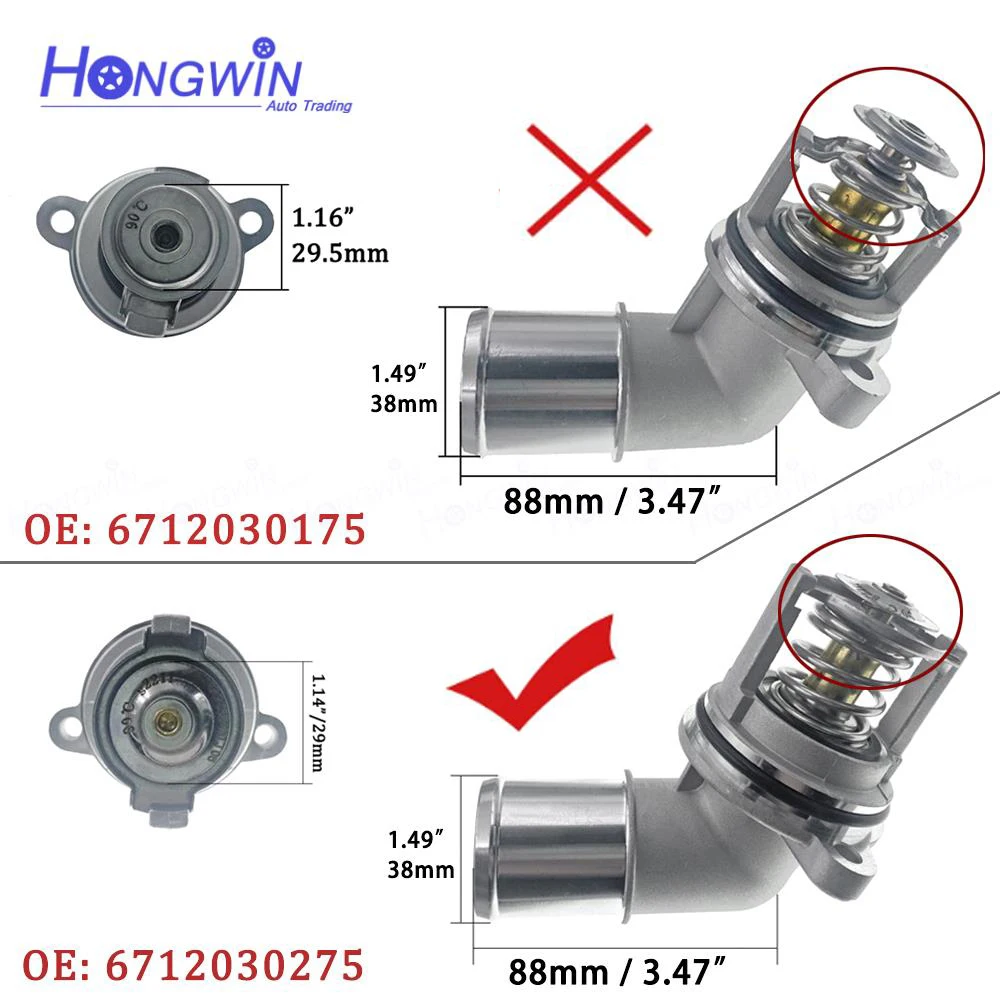 OEM NO: 6712030275 Coolant Thermostat For Ssangyong Actyon New Sport 2.2 Diesel Apos 2017 Korando 2.2 Rexton W G4 Rodius 2.0