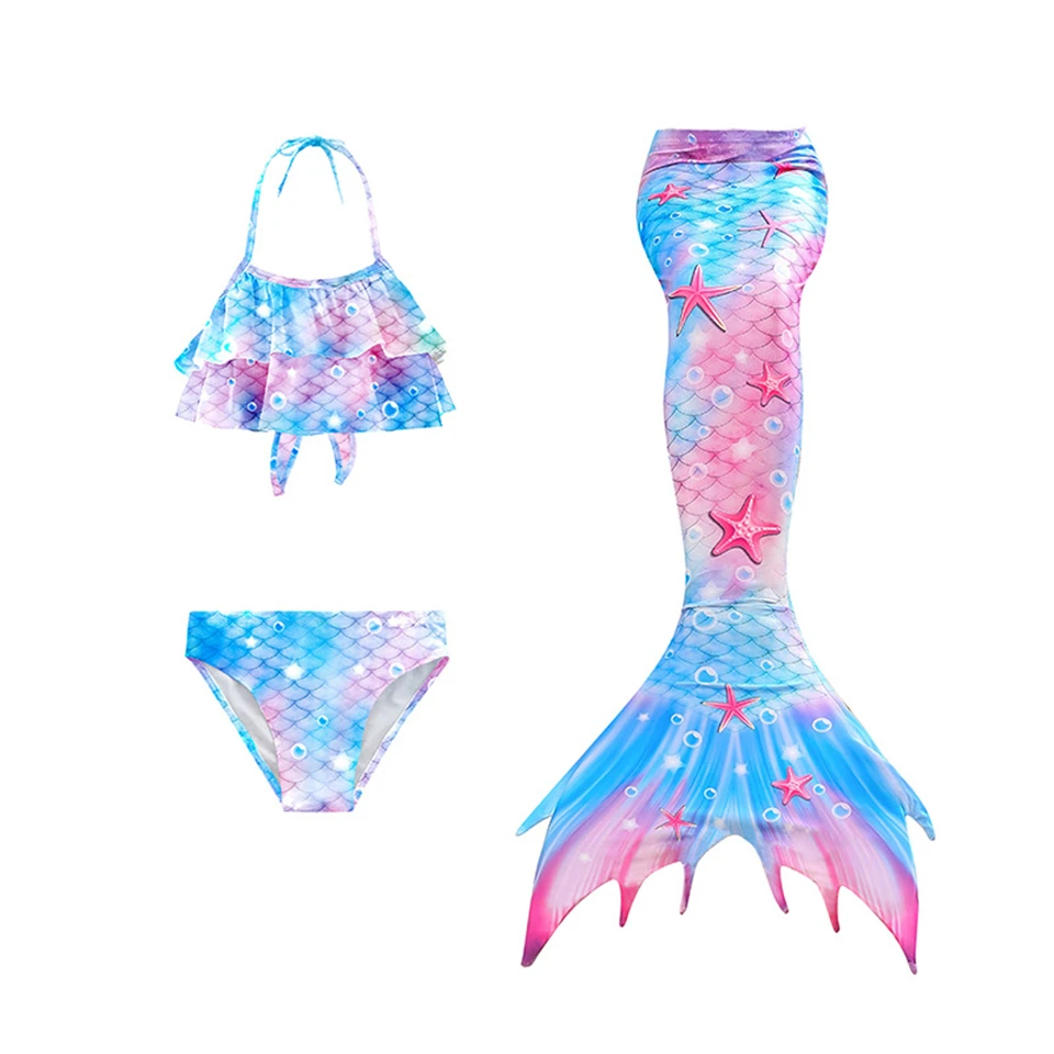 Fantasia Girl Mermaid Swimsuits Summer Beach Vacation Girls Bikini Holiday Colorful Fishtail Children's Swimwear Split Swimsuit