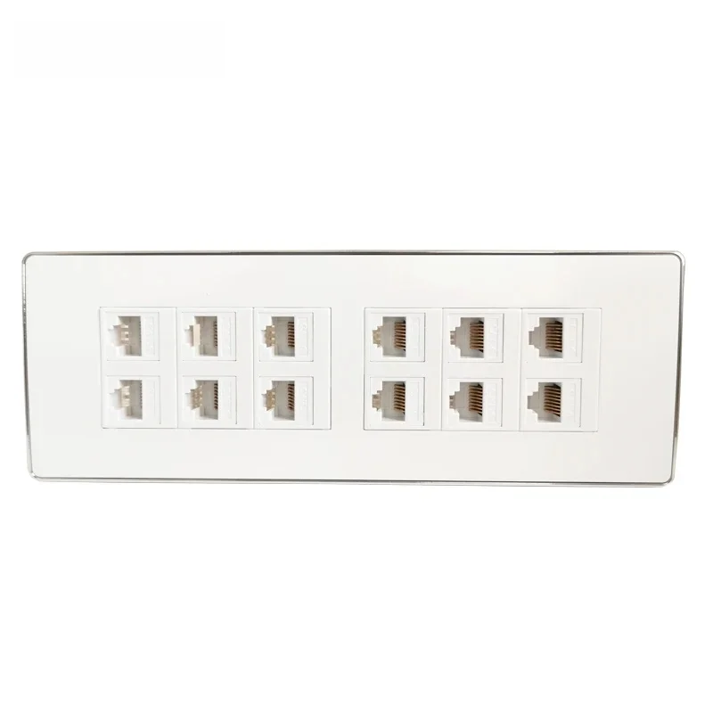 12 portów CAT5E CAT 6 RJ45 Ethernet LAN Panel ścienny 118 typu internetowe gniazdo osłona na twarz do sieci biurowej — zdjęcie 2