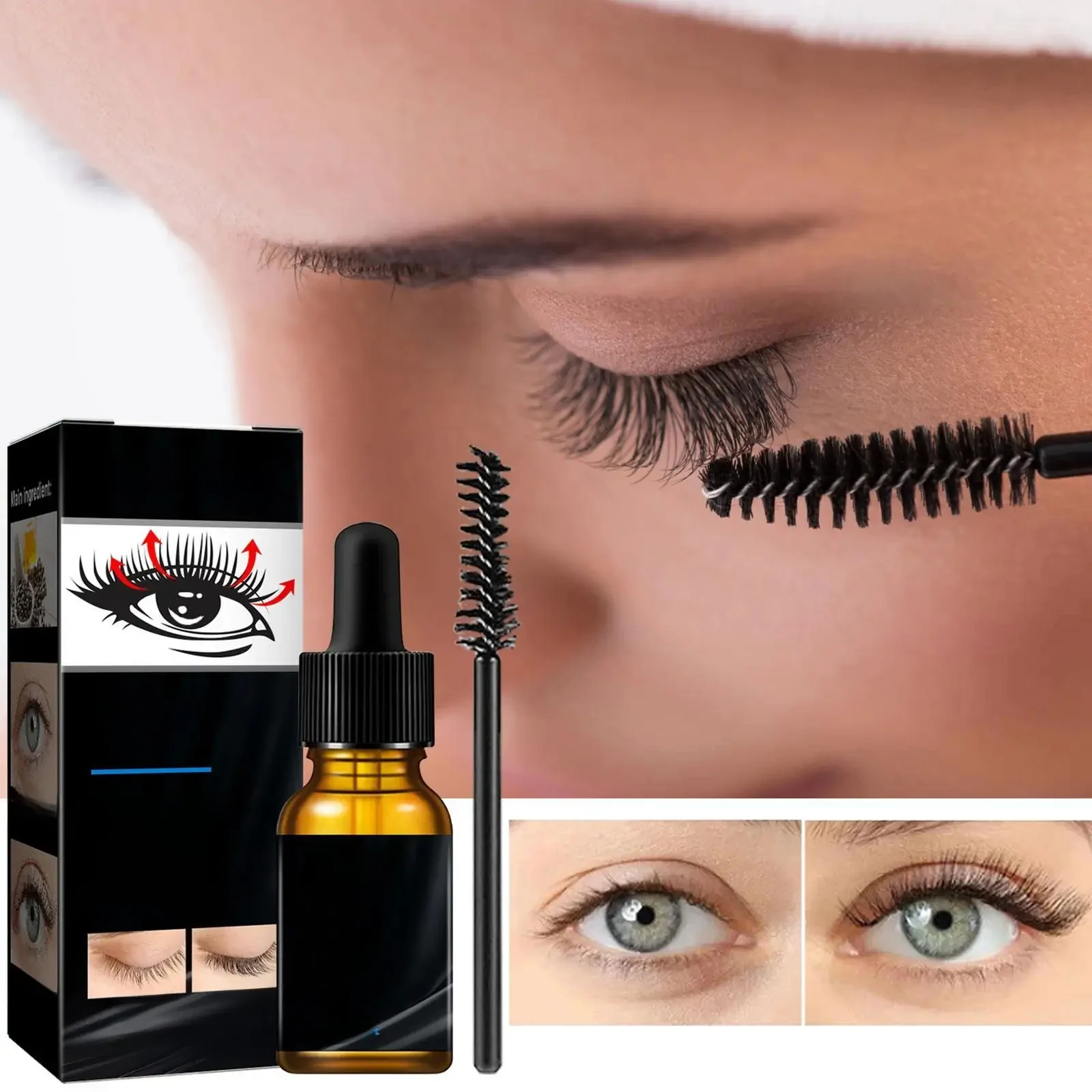 Sérum de croissance des cils à l'huile de ricin, rehausseur de cils, allongement plus complet, traitement des cils, Eyeblogging, nourrissant, 10ml