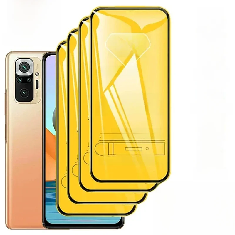 Protecteur d'écran pour Xiaomi Redmi Note 12 11 10 Pro 10S 9S 9 8T 8 7 6 5 9A 9C NFC 9T 10C, 4 pièces, verre trempé