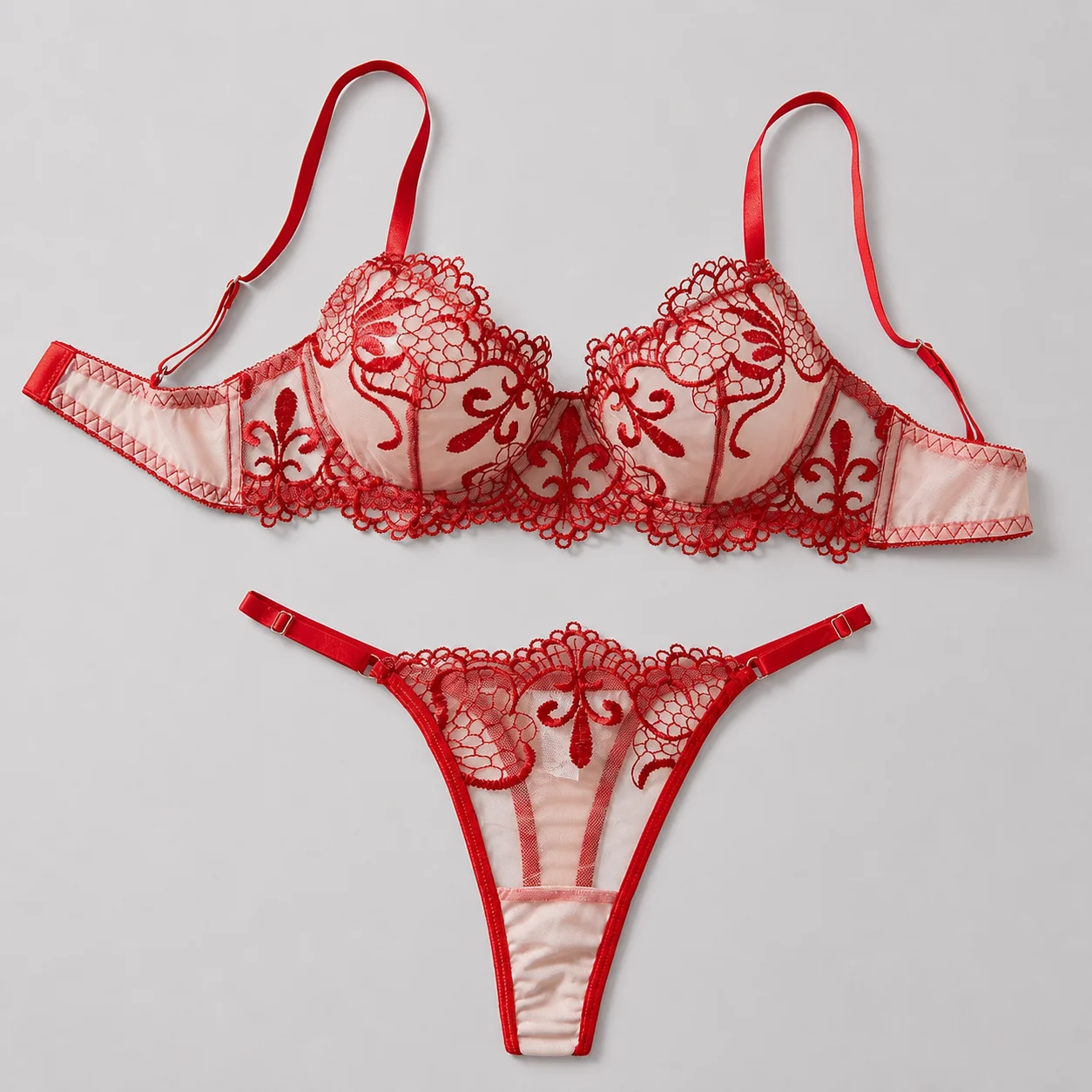 Sheer Mesh Bra - Double Layer Cup Push Up Lingerie