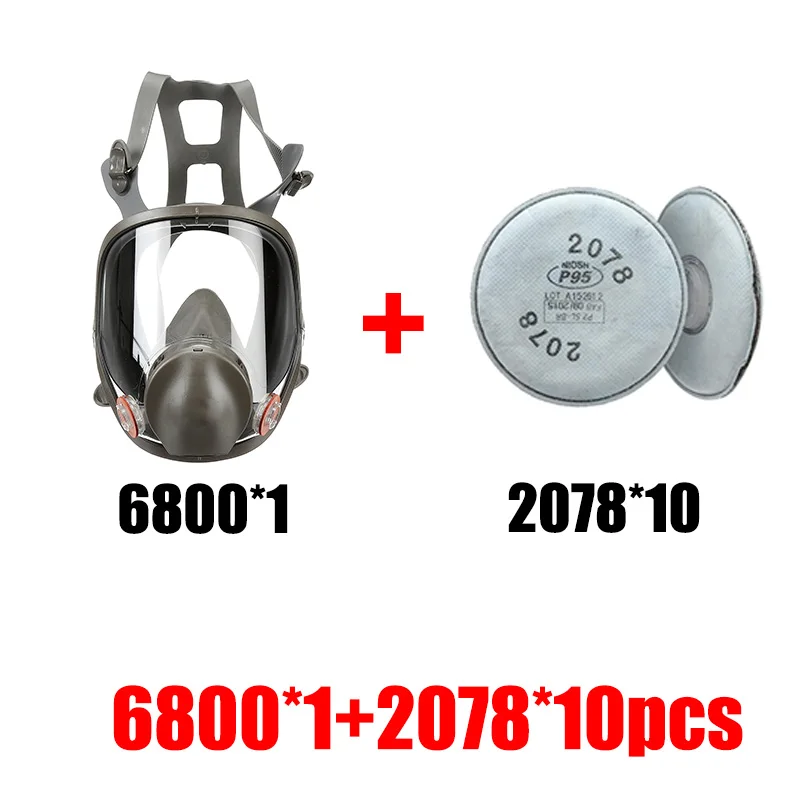

Chemical Gas Mask 6800 Dust Respirator With 2091/2097/2135/2138/2071/2078/2297 Filter Set For Epoxy Dust Paint Organic Vapor