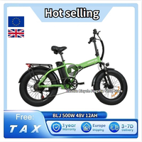 BLJ DZ2001 bike Folding Mountain Electric Bike 20*4.0 Inch Wide Tire 48V 12Ah 500W 45km/h Max Speed 30-40km Endurance Disc Brake