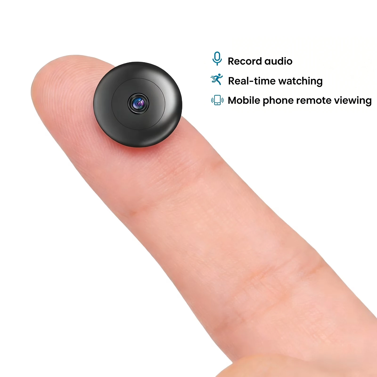 Ultra HD mini Camera, Wireless Home Monitor, Plug-Free WiFi mini Cam for Remote Phone Viewing in Cars and for Pets, Portable 360° Panoramic Security Camera with Motion Detection and Night Vision for Indoor and Outdoor Use at Homes and Offices