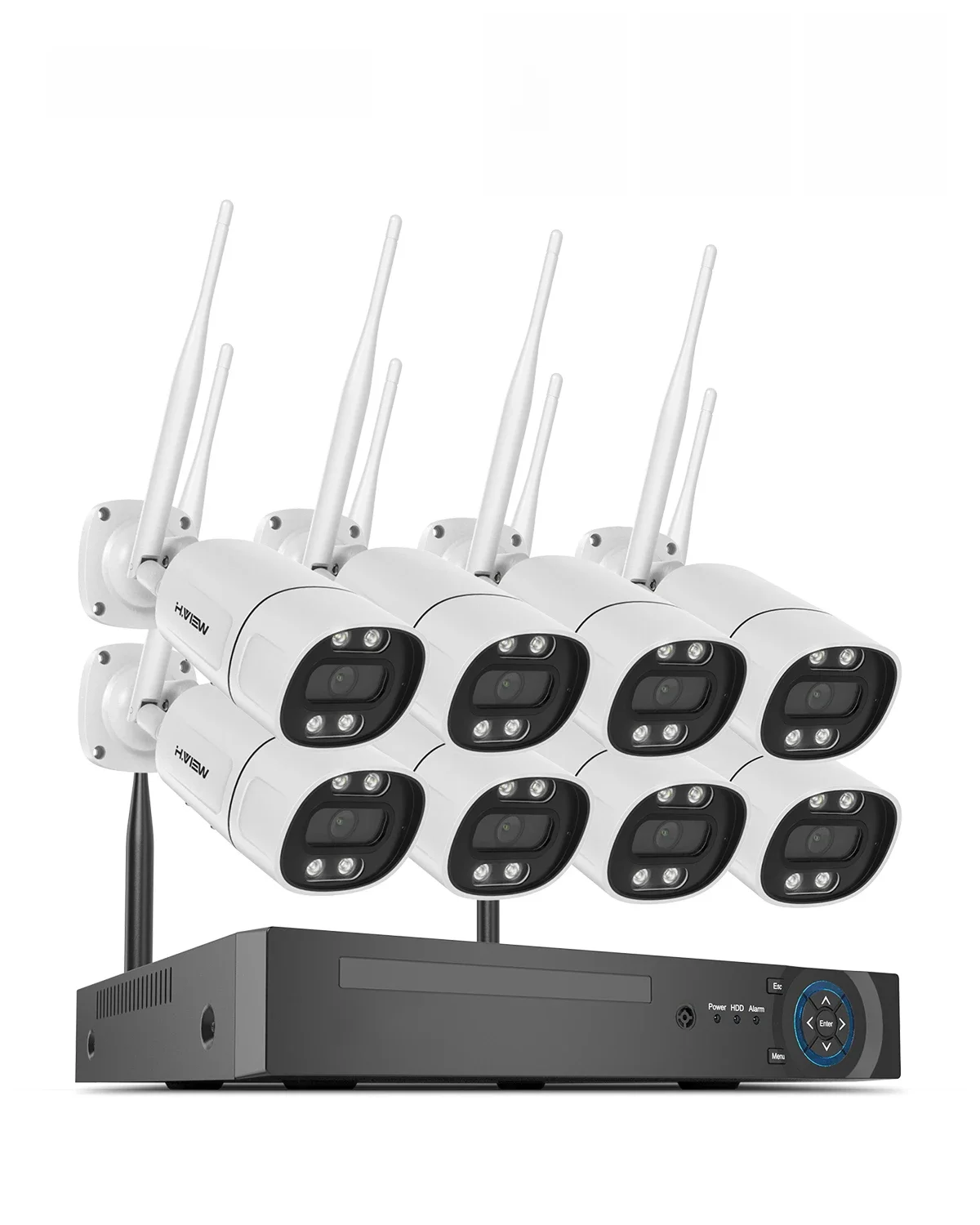 H.view 8CH 5mp Draadloze Wifi Camera Beveiligingssysteem CCTV Camera Video Surveillance Kit NVR Binnen Buiten Tweeweg Audio Xmeye - afbeelding 2
