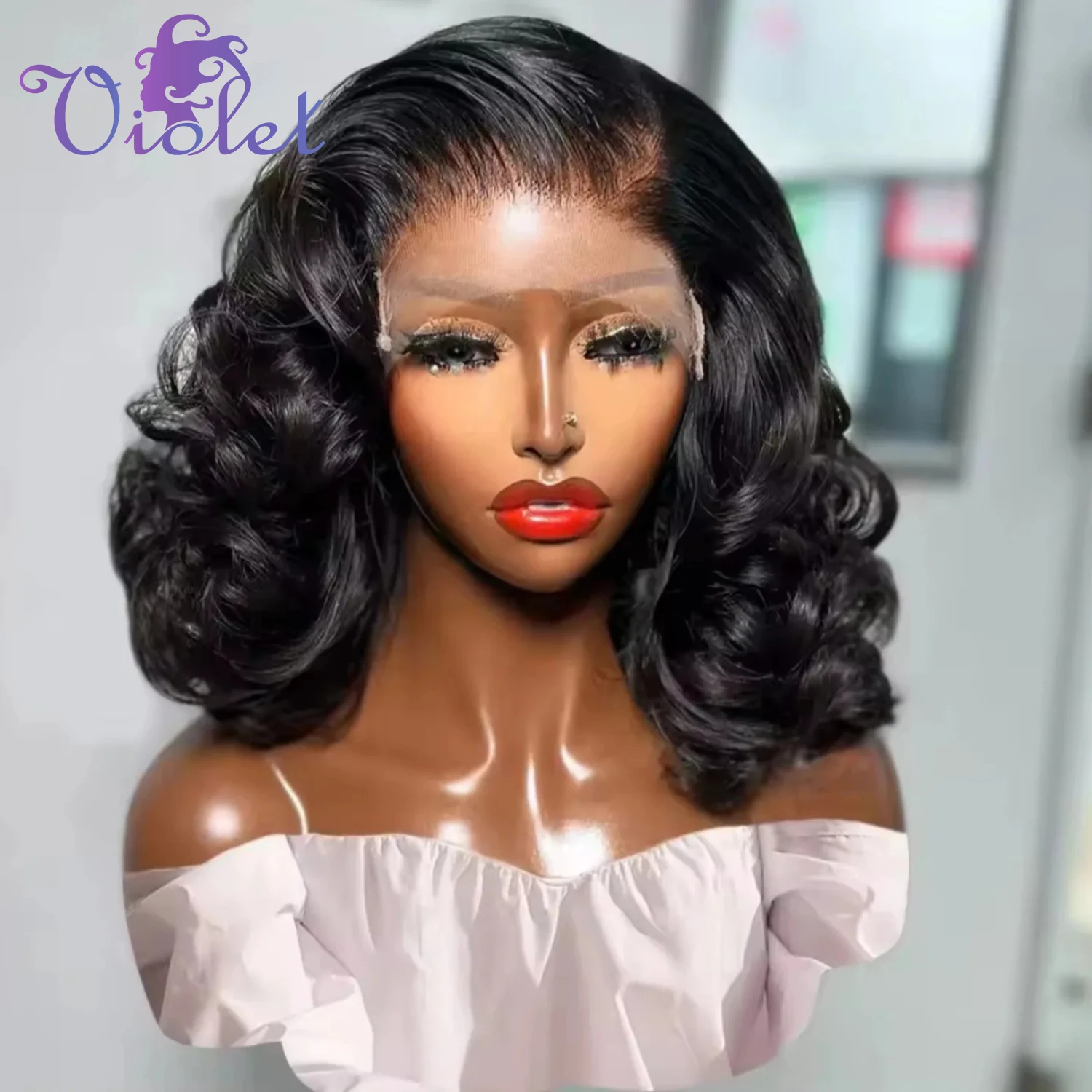 

Body Wave Short Bob Wigs Human Hair Brazilian Loose Wave 13x4 HD Lace Front Human Hair Wig 4x4 Lace Closure Wigs For Women