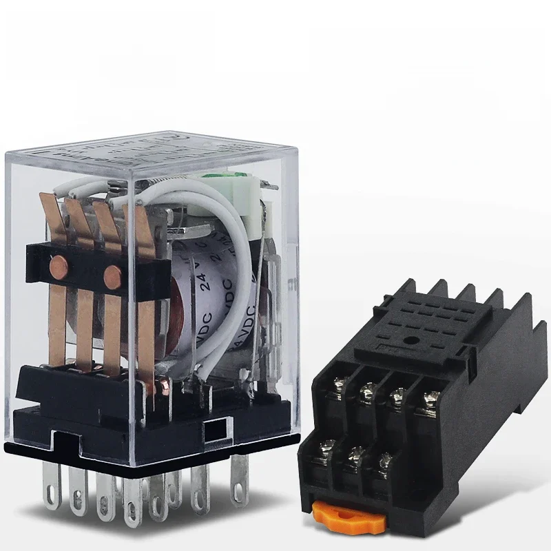 Przekaźnik MY4P HH54P MY4NJ Cewka Ogólny DPDT Mikro Mini Przekaźnik Elektromagnetyczny Przełącznik z Podstawą Gniazda LED AC 110V 220V DC 12V 24V — zdjęcie 2
