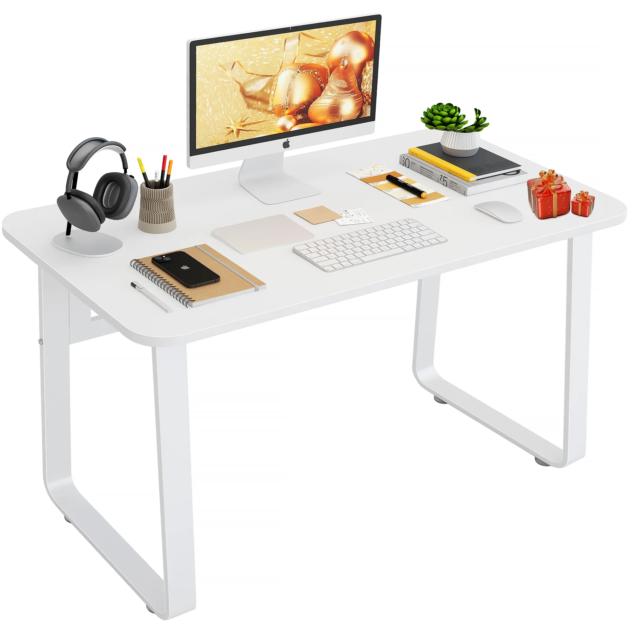 Escritorio de Computadora Moderno, Mesa de Escritorio Estilo Minimalista con Estructura Robusta para Hogar y Oficina, 100/120*60cm
