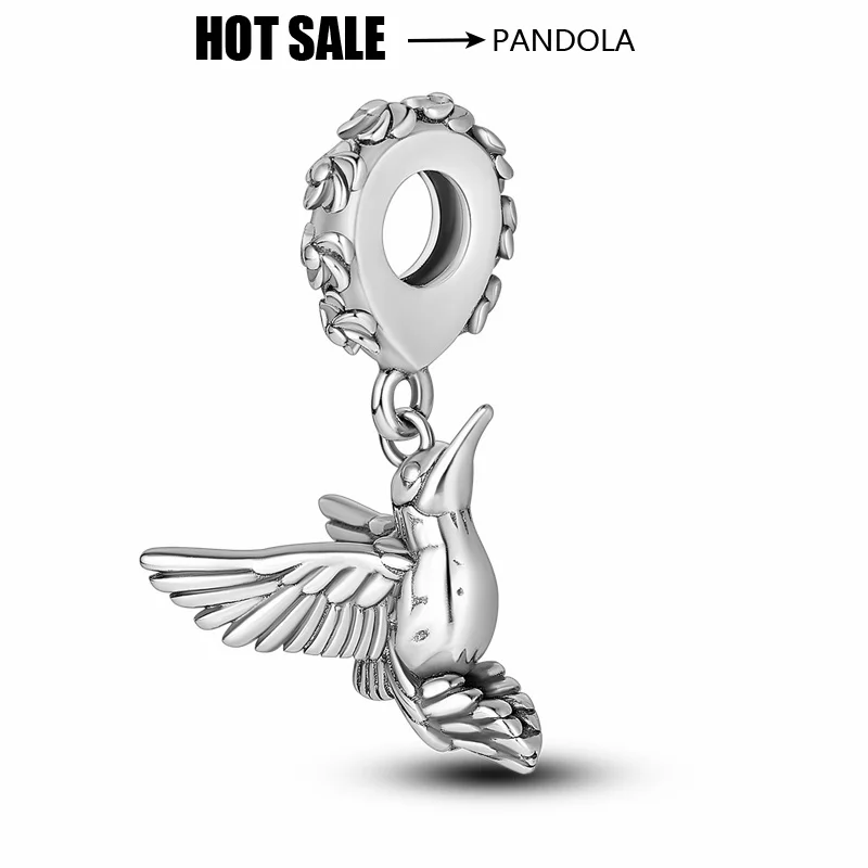 925 Zilveren Vogel Hanger Kralen Zirkoon Charme Kralen Geschikt Voor Pandora Originele Dames Diy Armbanden Prachtige Sieraden Geschenken