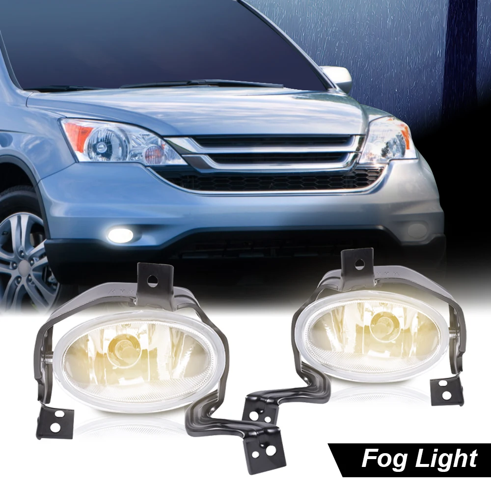 

1 Pair 12V 55W Front Bumper Fog Lights + Switch + Wiring Fit for 2010 2011 Honda Cr-V Crv H11 Bulbs Clear Lens Lh Rh Waterproof