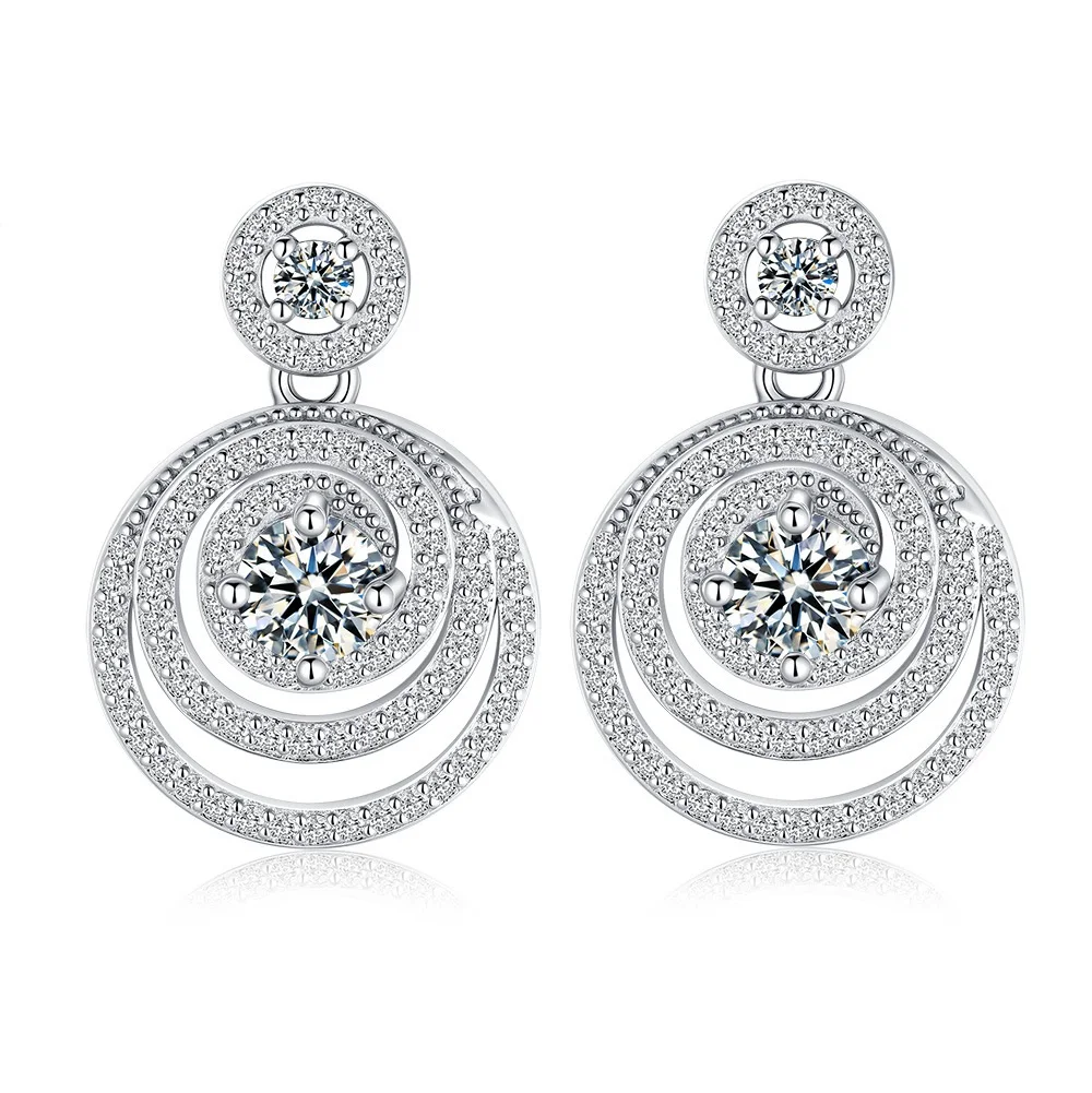 

D Color 1ct Moissanite Earrings Fashion Hip-Hop S925 Sterling Silver Zircon Ear Stud for Woman Party High-End Jewelry Gift
