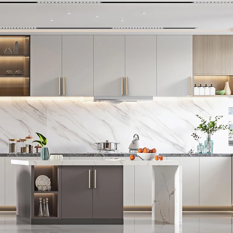 55cm waterproof oil resistant mildew proof wallpaper marble pattern self adhesive wall sticker for kitchen cabinet countertop