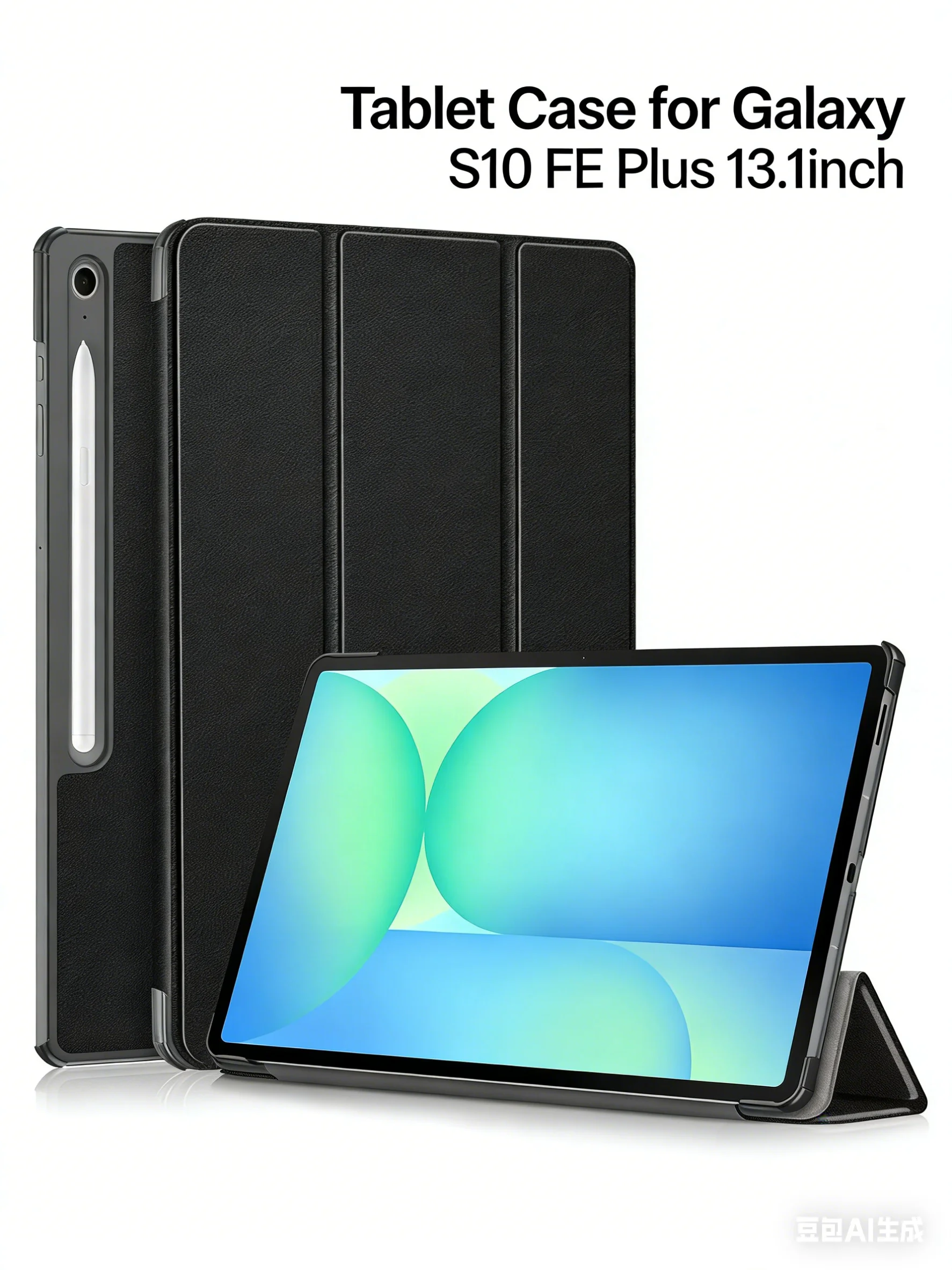 Étui pour tablette Galaxy Tab S10 FE+ Plus SM-X620 13,1 pouces, housse de protection en cuir PU, fonction béquille, antichoc