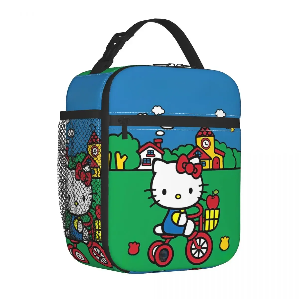 AliExpress MINISO Hello Kitty Ride A Bike Insulated Lunch Bag Portable Meal Container Cooler Bag Tote Lunch Box School Outdoor Food Handbags