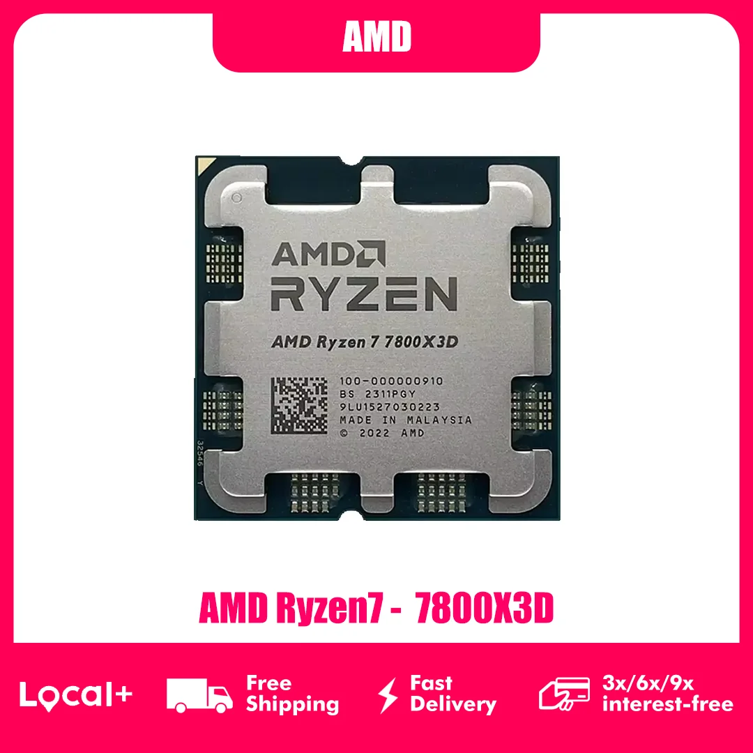 AMD Ryzen 7 7800X3D R7 7800X 3D 7800 X3D 5,0 GHz 8-Kern 16-Thread CPU 5NM 96M Sockel AM5 Motherboard 7800 X3D