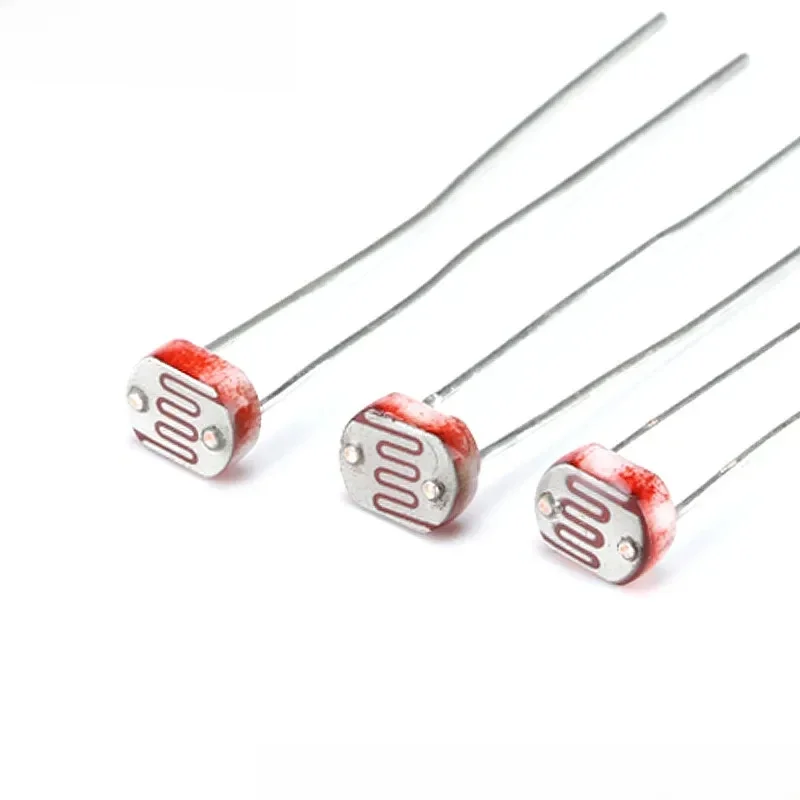 100 sztuk/10 sztuk 5MM fotorezystor 5528 rezystor światłoczuły zależny LDR GL5528 wykrywanie fotoelektryczne zdjęcie światłoczułe — zdjęcie 2