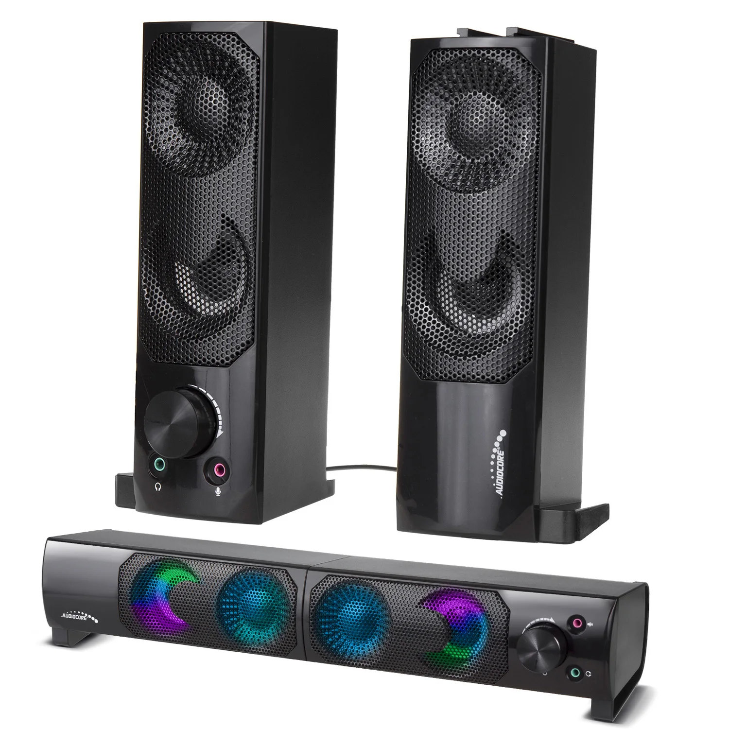 Image of Audiocore AC955 3Wx2, LED, USB 5V, Lineareingang Soundbar Computer-Lautsprecher