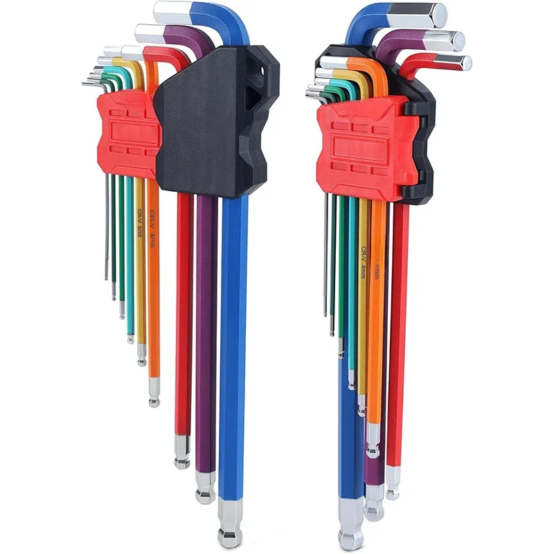 Metric Allen Key Set, Hex Wrench Set, Anti-Slip Long Ball End, Spanner para veículo, reparos de