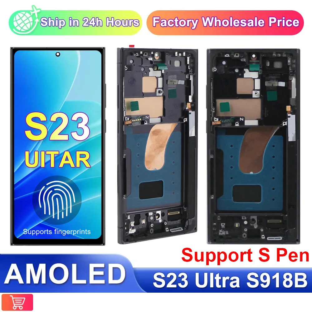 s23-ultra-display-screen-for-samsung-galaxy-s23-ultra-5g-lcd-display-g918-sm-s918b-digital-touch-screen-digitizer-with-frame