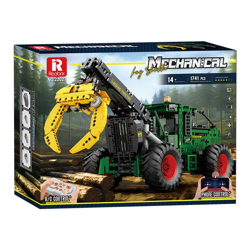 IN STOCK 22027 MOC Technical RC Skidding Tractor Building Blocks Bricks Assembling Model Construction Set for Children Gift