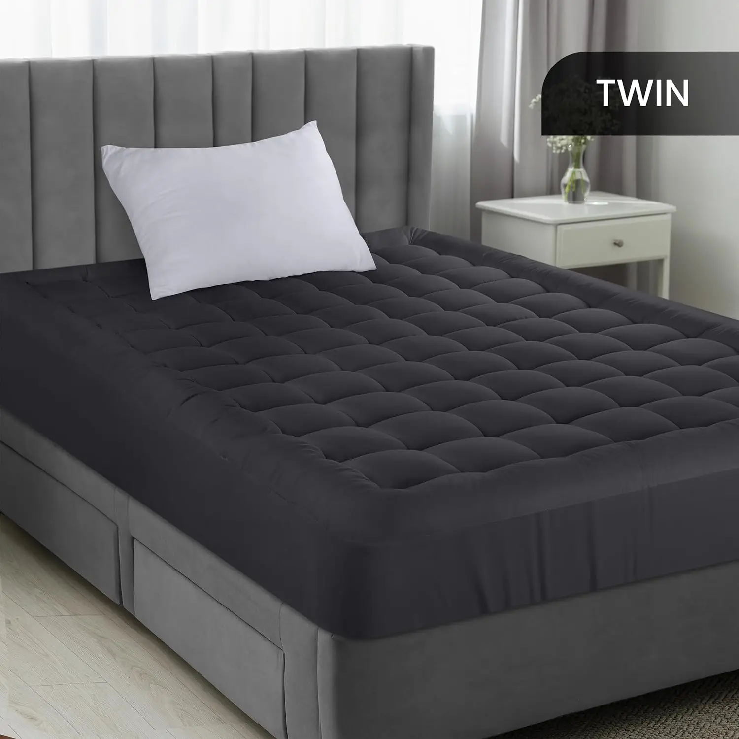 Ultra Soft Queen Size Mattress Topper - Viscose Made from Bamboo Pillow Top Mattress Pad for Back Pain Relief - Naturally Coolin