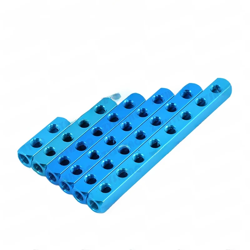 Distributeur pneumatique 4 voies 3 voies 2 voies 5 voies 6 voies tuyau d'air outil de couplage à connexion rapide filetage 1/4 Bsp séparateur de bloc en aluminium