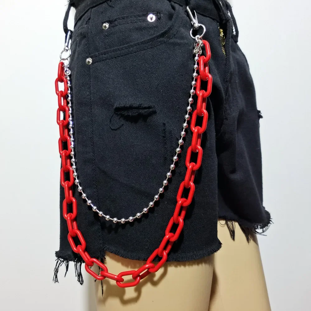Punkowy łańcuszek do spodni Srebrny łańcuszek do spodni dla kobiet Łańcuszek do spodni Cool Metal Rock Chain Hiphop Biżuteria letnia — zdjęcie 2