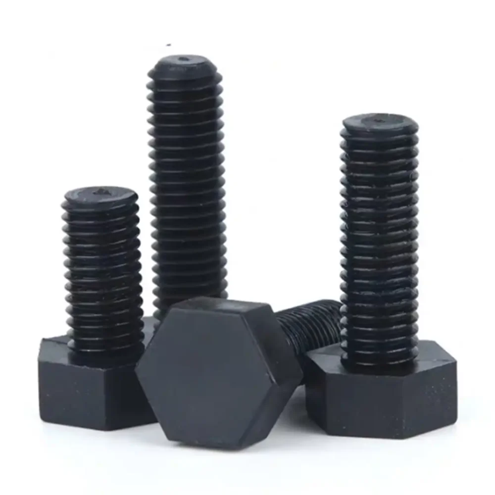 200pcs DIN933 M4 M5 External Hexago Head Screws Fully Threaded Black Nylon Plastic Insulation Hex Head Bolts Hex Bolt Screws