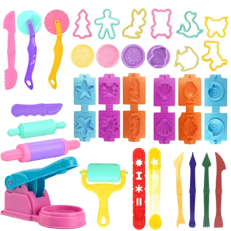 Ensemble d'accessoires pour pâte à modeler pour enfants, outils pour pâte à modeler avec divers moules en plastique, rouleaux à rouler, coupe-argile, modèle pour enfants