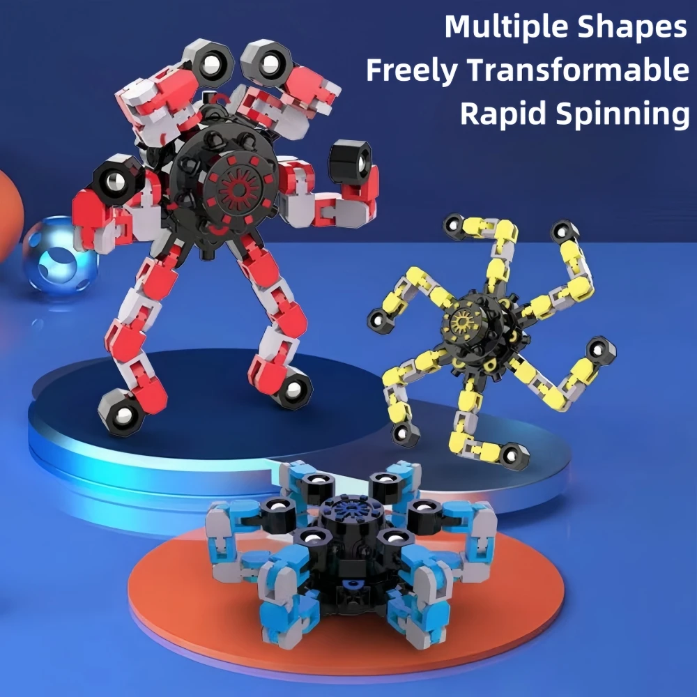 4pcs Stress Relief  toy | Transformable fidget spinner for kids and adults Stress-reducing sensory toy for boys and girls