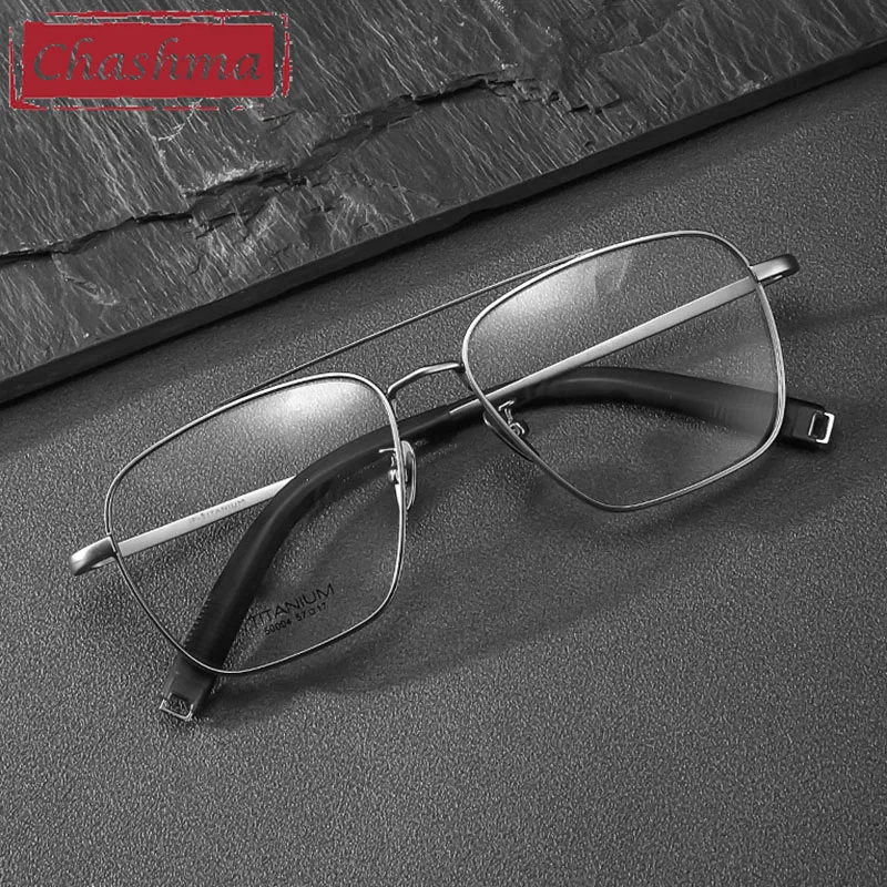 Chashma Gentleman Quality Titanium Wide Face Lightweight Prescription Eyeglasses Big Spectacles Long Temple 150 mm Glasses Frame