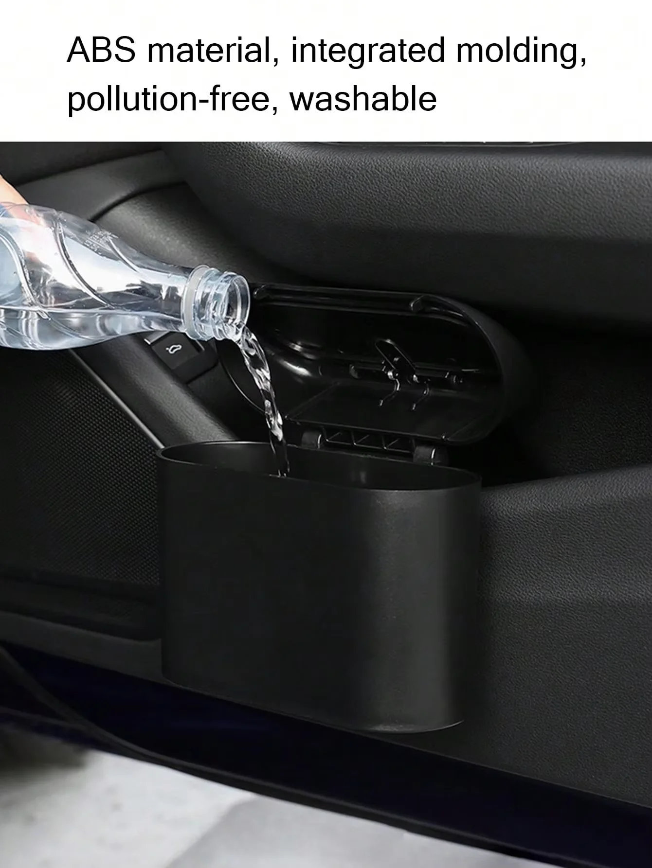 Door-Hanging Storage Bin, Front Seat Umbrella Holder for Car Interior Items, Car Trash Can, Leak-Proof Mini Car Trash Can with Lid, Leak-Proof, Waterproof, Easy-To-Clean Portable Car Trash Bin, Durable, Easy-To-Store Hanging Design