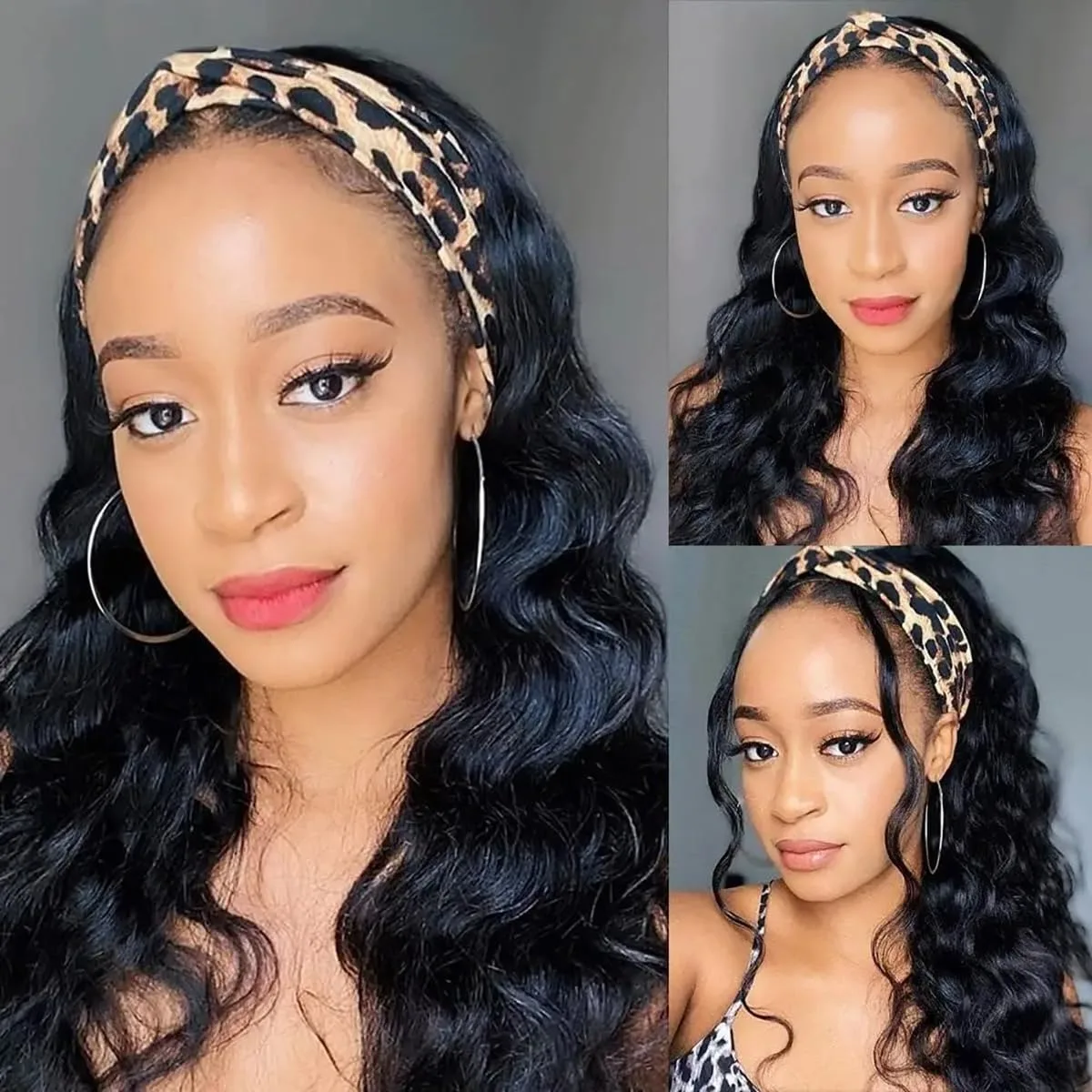 Parrucca con fascia, capelli umani ondulati, lisci, ricci profondi, per donne di colore, densità del 200%, capelli umani brasiliani Remy, realizzata interamente a macchina.