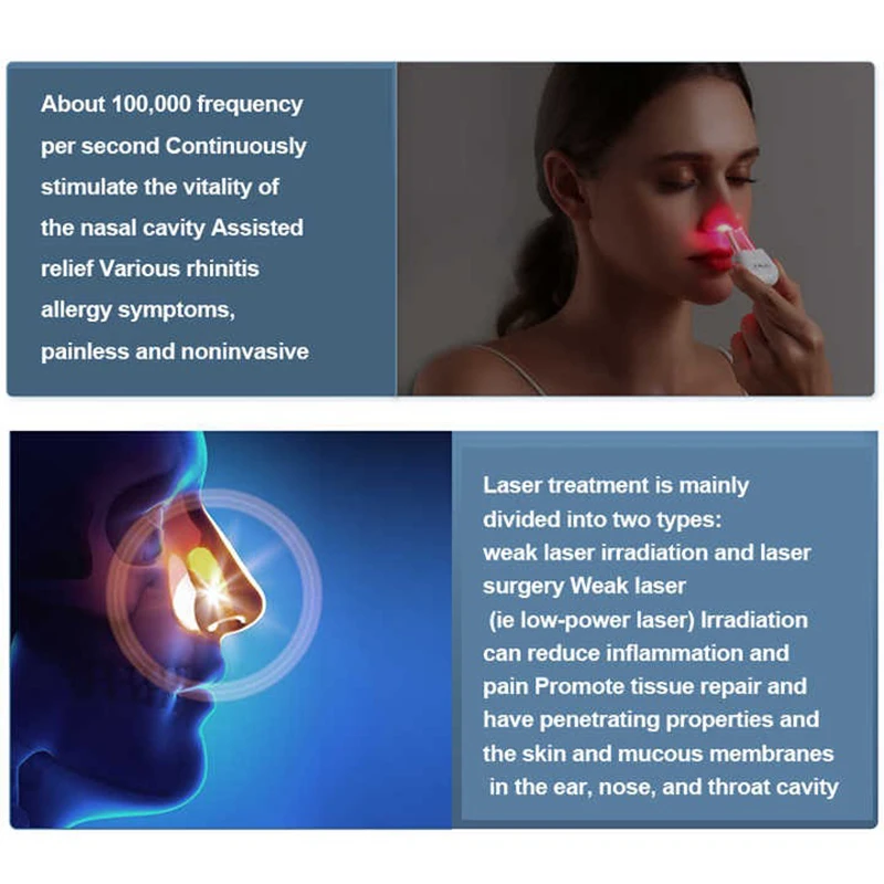 Bio Light Nose Massage Rhinitis Phototherapy Device Wireless Nasopharyngeal Care 650nm Laser Intensity Itchy Nose Relief